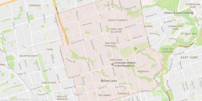 Mapa de Midtown barri de Toronto