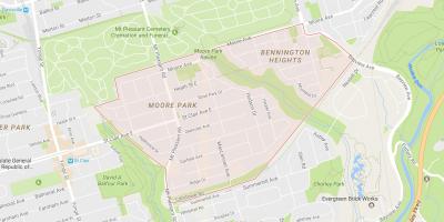Mapa de Moore Parc barri de Toronto