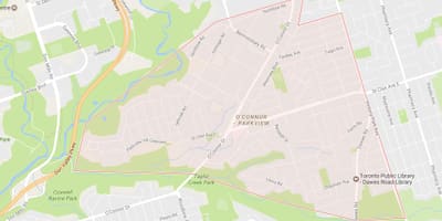 Mapa de O'Connor–parkview es barri de Toronto