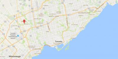 Mapa de l'Oest Humber-Clairville districte de Toronto