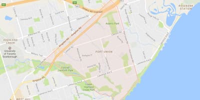 Mapa del Port de la Unió barri de Toronto