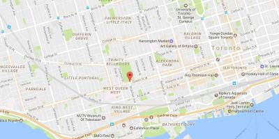 Mapa de Queen Street West barri de Toronto