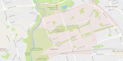 Mapa de Rockcliffe–Smythe barri de Toronto