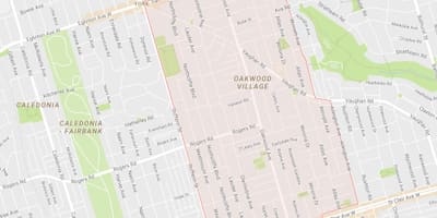 Mapa de la Roureda–Vaughan barri de Toronto