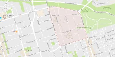 Mapa de Sant Jaume de Ciutat al barri de Toronto