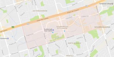Mapa de Scarborough Ciutat Centre barri de Toronto