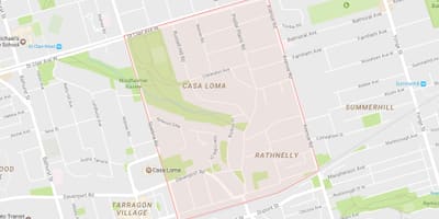 Mapa del Sud del Turó al barri de Toronto