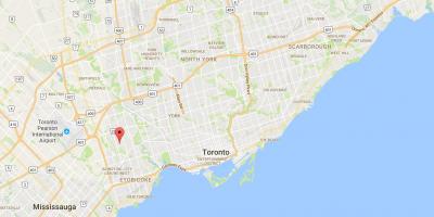 Mapa de Thorncrest Poble districte de Toronto