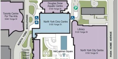 Mapa de Toronto Centre per a les Arts aparcament