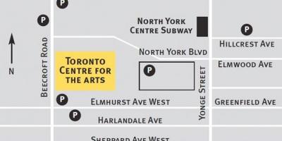 Mapa de Toronto centre de les arts