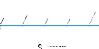 Mapa de Toronto línia de metro 3 de Scarborough RT
