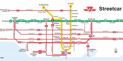 Mapa de Toronto tramvia