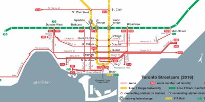 Mapa de Toronto tramvia sistema