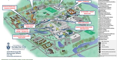 Mapa de la universitat de Toronto Mississauga campus de l'alimentació de serveis