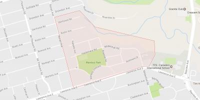 Mapa de Wanless Parc barri de Toronto