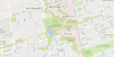 Mapa de Westminster–Branson barri de Toronto