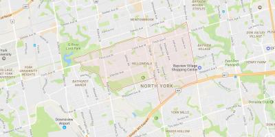 Mapa de Willowdale barri de Toronto