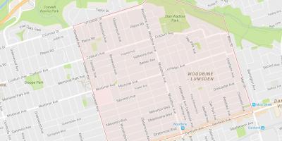 Mapa de Woodbine Altures barri de Toronto