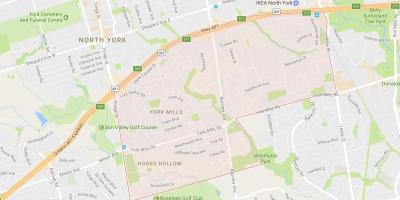 Mapa de York Molins barri de Toronto